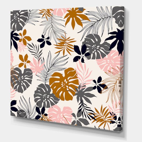 Designart - Tropical Naturepalm Monstera Leaves In Silhouette